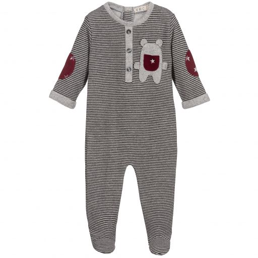 Everything Must Change-Grey Striped Babygrow | Childrensalon Outlet