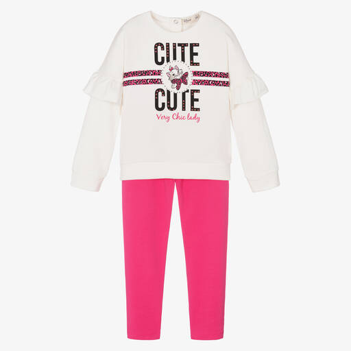 Everything Must Change-Ivory & Pink Disney Leggings Set | Childrensalon Outlet