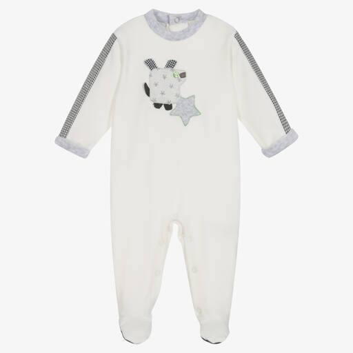 Everything Must Change-Ivory Velour Babygrow | Childrensalon Outlet