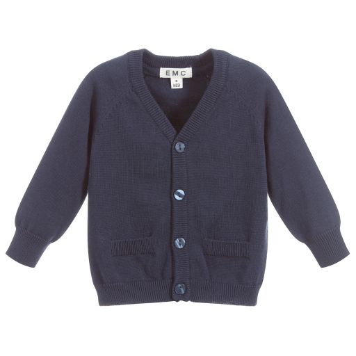 Everything Must Change-Navy Blue Cotton Baby Cardigan | Childrensalon Outlet