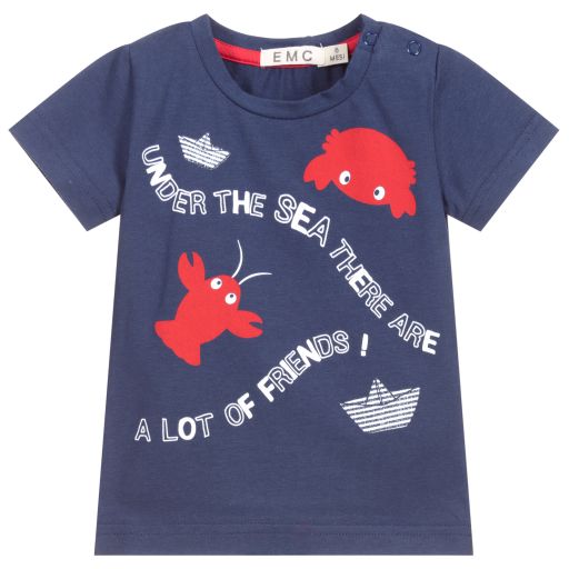 Everything Must Change-Navy Blue Cotton Baby T-Shirt | Childrensalon Outlet