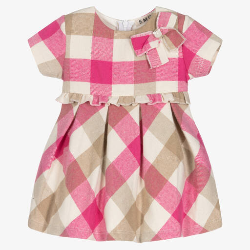 Everything Must Change-Pink & Beige Check Dress | Childrensalon Outlet