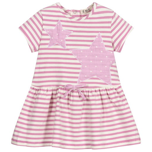 Everything Must Change-Pink Striped Cotton Baby Dress | Childrensalon Outlet