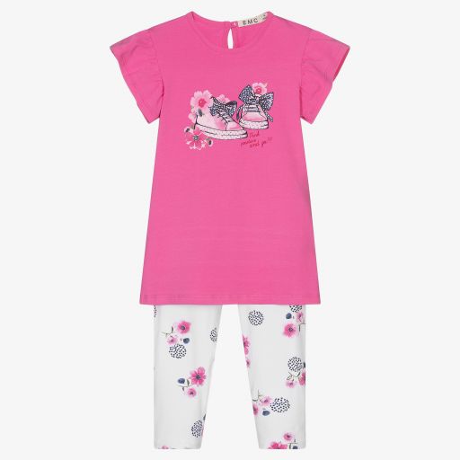Everything Must Change-Розовая футболка и белые легинсы | Childrensalon Outlet