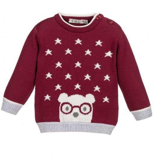 Everything Must Change-Red Knitted Cotton Sweater | Childrensalon Outlet