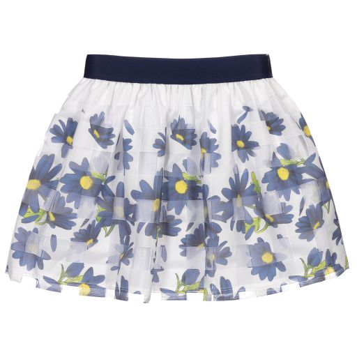 Everything Must Change-White & Blue Floral Skirt | Childrensalon Outlet