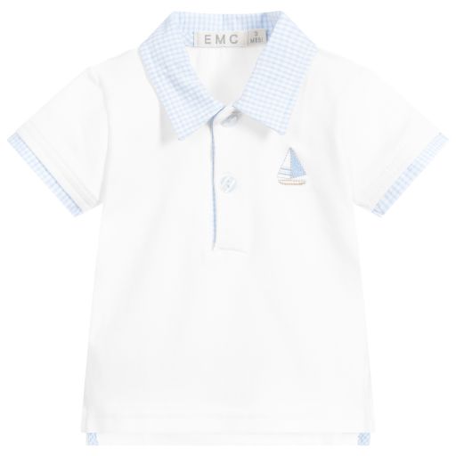Everything Must Change-White Cotton Baby Polo Shirt | Childrensalon Outlet