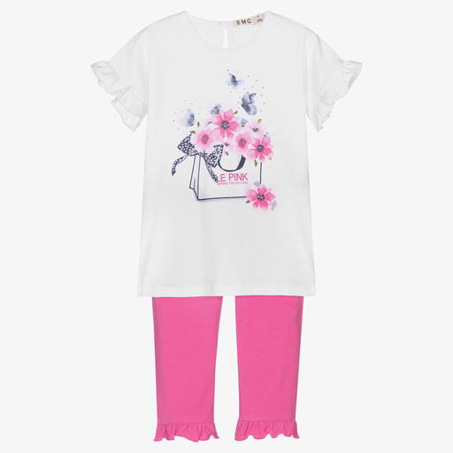 Everything Must Change-White & Pink Leggings Set | Childrensalon Outlet