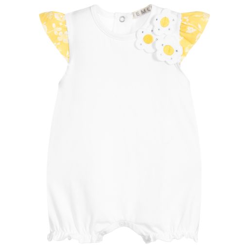 Everything Must Change-White & Yellow Daisy Shortie | Childrensalon Outlet