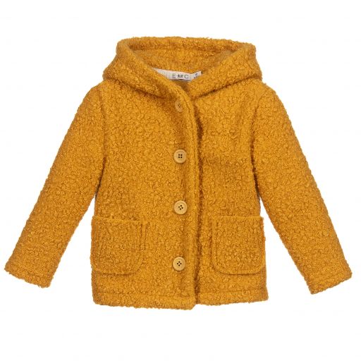 Everything Must Change-Yellow Hooded Bouclé Jacket | Childrensalon Outlet