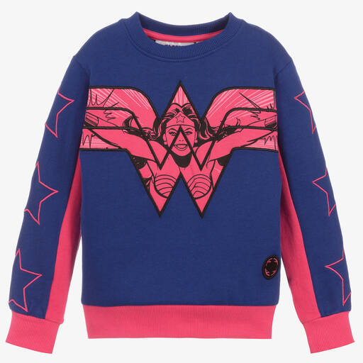 Fabric Flavours-Blue Wonder Woman Sweatshirt | Childrensalon Outlet