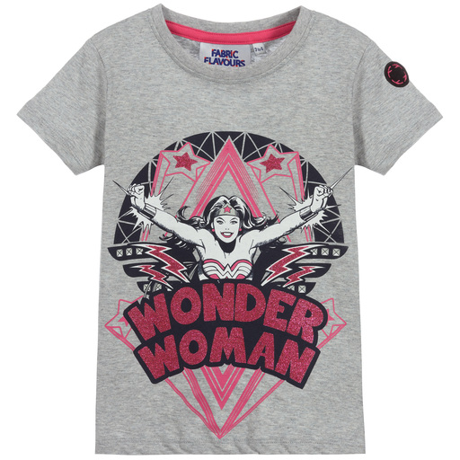 Fabric Flavours-Grey Wonder Woman T-Shirt | Childrensalon Outlet