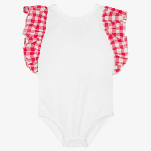 Falcotto by Naturino-Baby Girls White Cotton Bodysuit | Childrensalon Outlet