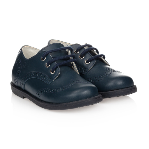 Falcotto by Naturino-Blue Leather Brogue Shoes | Childrensalon Outlet