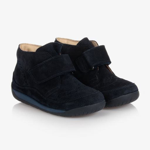 Falcotto by Naturino-Blue Suede Ankle Boots | Childrensalon Outlet