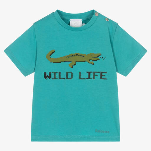 Falcotto by Naturino-Boys Blue Cotton Crocodile T-shirt | Childrensalon Outlet