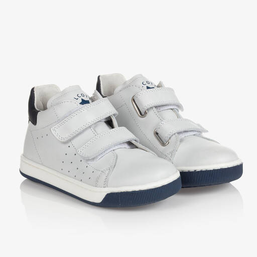 Falcotto by Naturino-Boys Grey Leather Trainers | Childrensalon Outlet