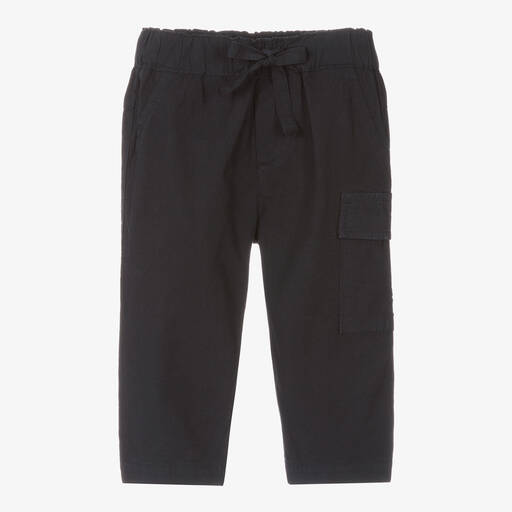 Falcotto by Naturino-Boys Navy Blue Cotton Trousers | Childrensalon Outlet