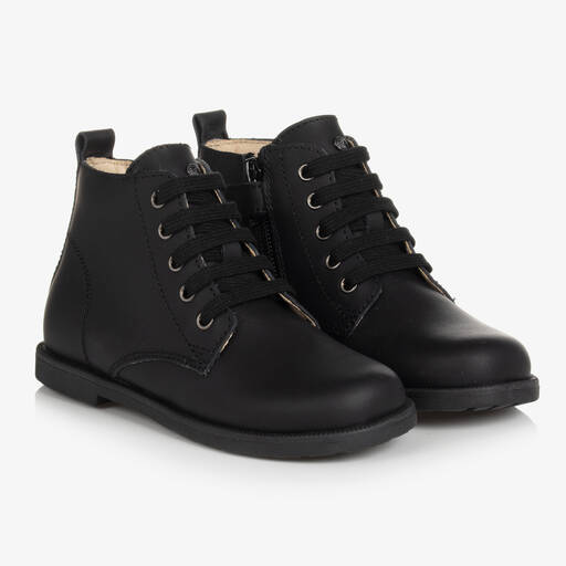 Falcotto by Naturino-Girls Black Leather Boots | Childrensalon Outlet