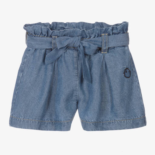 Falcotto by Naturino-Girls Blue Lyocell Chambray Shorts | Childrensalon Outlet