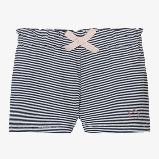 Falcotto by Naturino-Girls Blue & White Stripe Jersey Shorts | Childrensalon Outlet