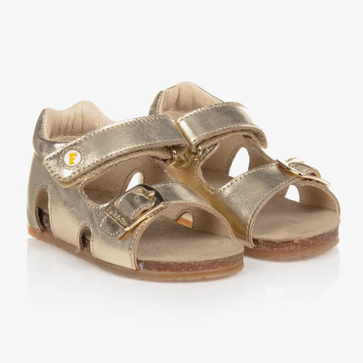 Falcotto by Naturino-Золотистые кожаные сандалии | Childrensalon Outlet