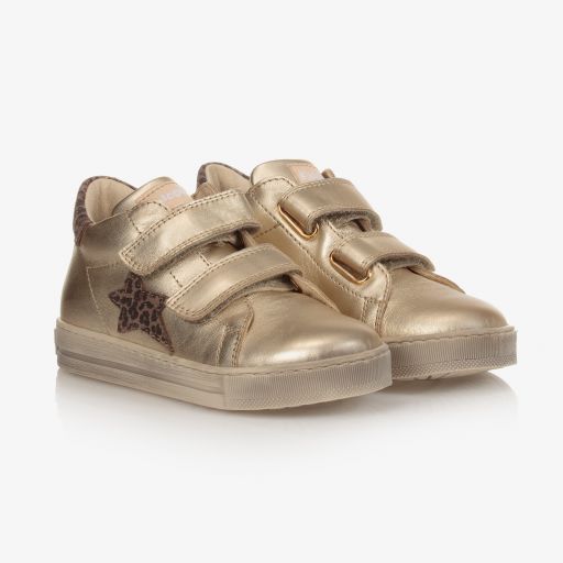 Falcotto by Naturino-Girls Gold Leather Trainers | Childrensalon Outlet