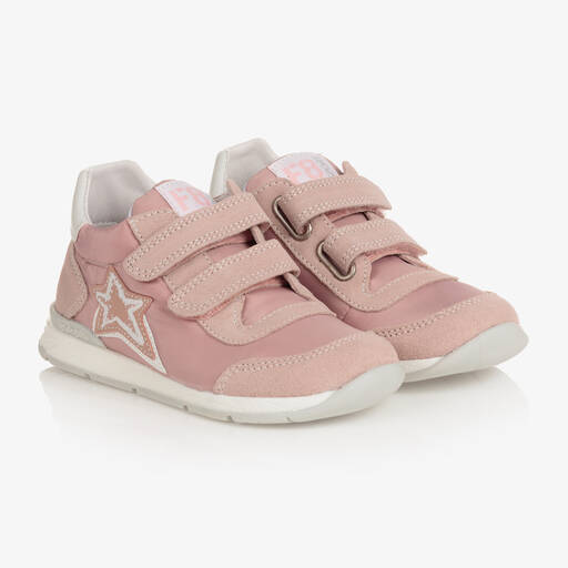 Falcotto by Naturino-Girls Pink Star Leather Trainers | Childrensalon Outlet