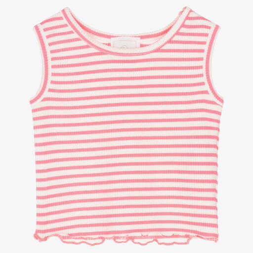 Falcotto by Naturino-Girls Pink & White Striped Jersey Top | Childrensalon Outlet