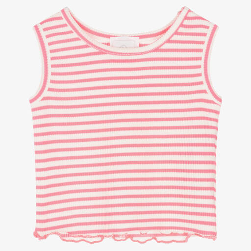 Falcotto by Naturino-Girls Pink & White Striped Jersey Top | Childrensalon Outlet