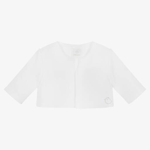 Falcotto by Naturino-Girls White Cotton Bolero Cardigan | Childrensalon Outlet