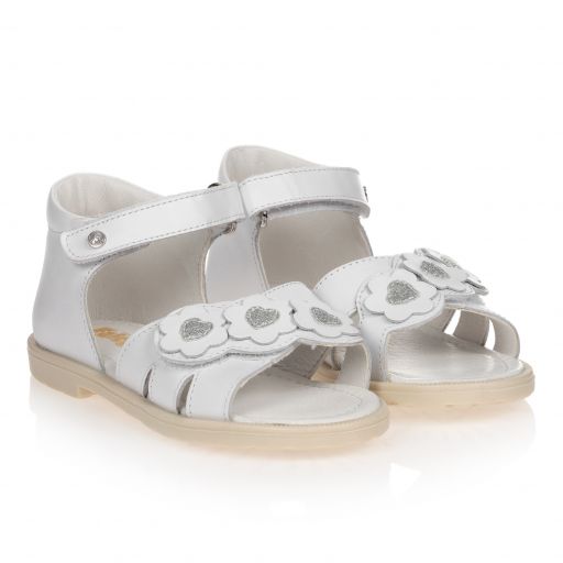 Falcotto by Naturino-Girls White Leather Sandals | Childrensalon Outlet