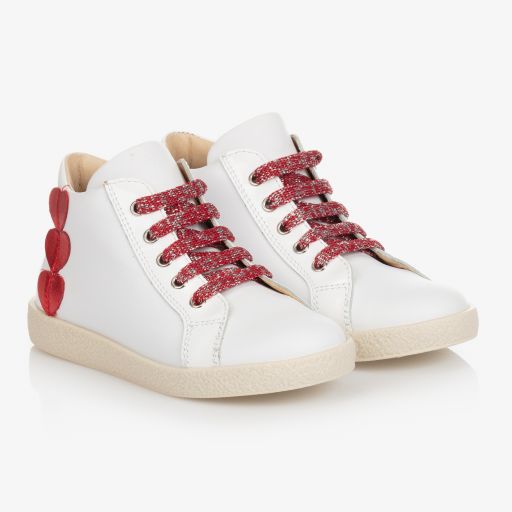Falcotto by Naturino-Girls White Leather Trainers | Childrensalon Outlet