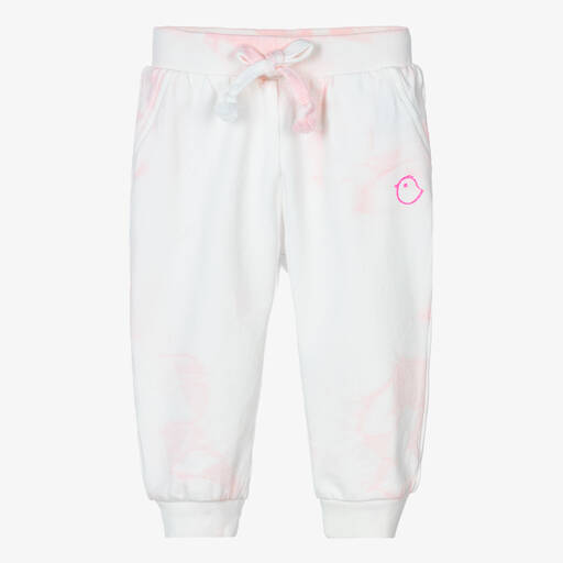 Falcotto by Naturino-Girls White & Pink Cotton Joggers | Childrensalon Outlet