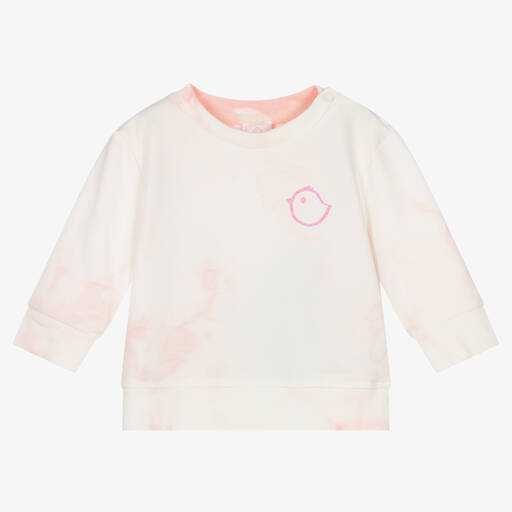 Falcotto by Naturino-Girls White & Pink Tie-Dye Sweatshirt | Childrensalon Outlet