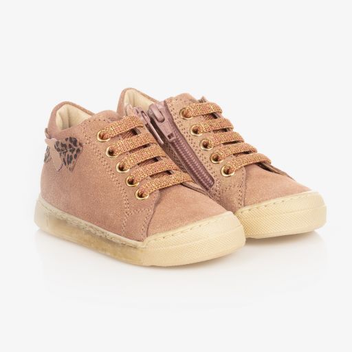 Falcotto by Naturino-Pink Leather Trainers  | Childrensalon Outlet