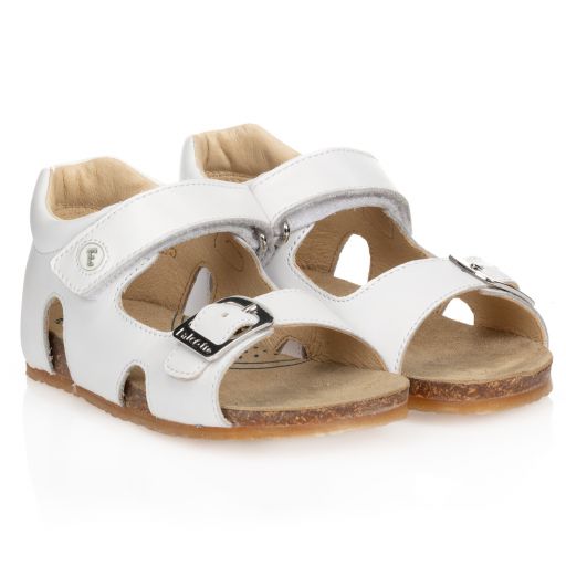 Falcotto by Naturino-White Leather Sandals | Childrensalon Outlet
