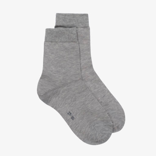 Falke-Boys Grey Silken Cotton Socks | Childrensalon Outlet
