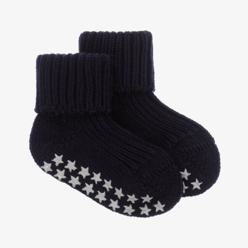 Falke-Boys Navy Cushioned Slipper Socks | Childrensalon Outlet
