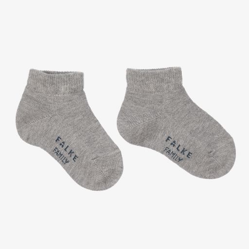 Falke-Grey Cotton Ankle Socks | Childrensalon Outlet