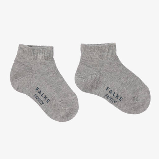 Falke-Grey Cotton Low Ankle Socks | Childrensalon Outlet