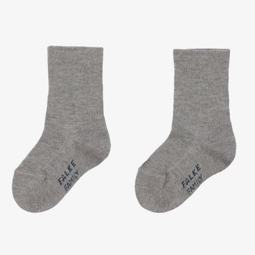 Falke-Grey Marl Cotton Ankle Socks | Childrensalon Outlet