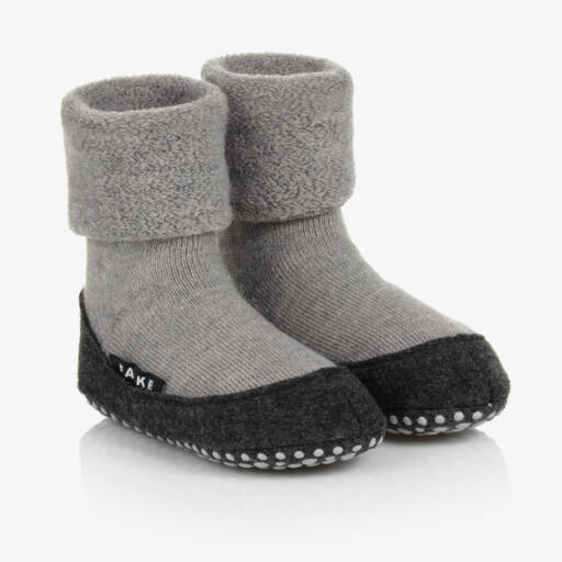 Falke-Grey Wool Slipper Socks | Childrensalon Outlet