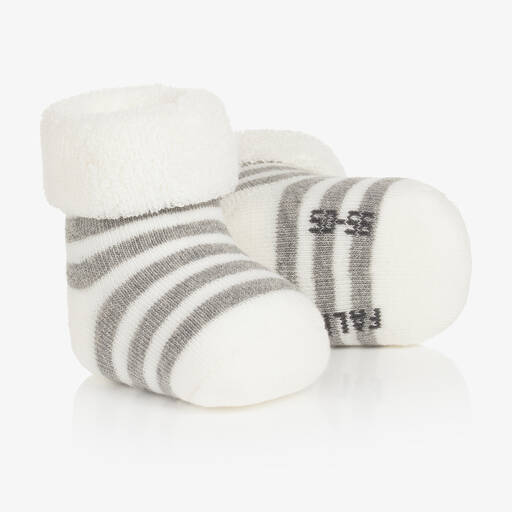 Falke-Ivory & Grey Cotton Baby Socks | Childrensalon Outlet