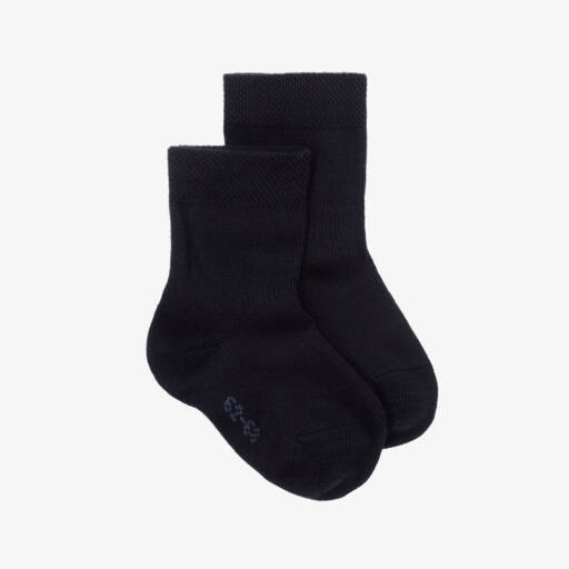 Falke-Navy Blue Cotton Baby Socks | Childrensalon Outlet