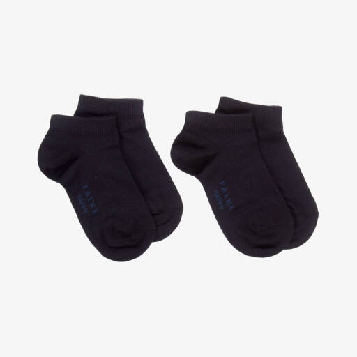 Falke-Navy Blue Cotton Trainer Socks (2 Pack) | Childrensalon Outlet