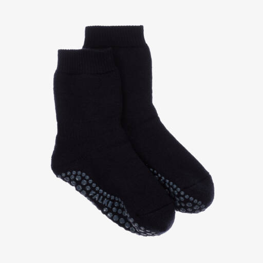 Falke-Navy Blue Cotton & Wool Slipper Socks | Childrensalon Outlet