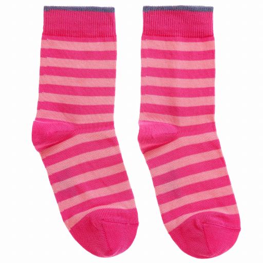 Falke-جوارب قطن لون زهري مقلم | Childrensalon Outlet