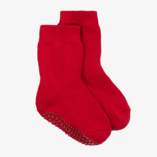 Falke-Red Cotton Wool Slipper Socks | Childrensalon Outlet