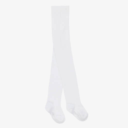 Falke-White Cotton Knit Tights | Childrensalon Outlet